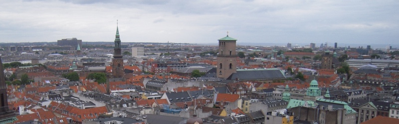 Die Dächer der Stadt Kopenhagen.